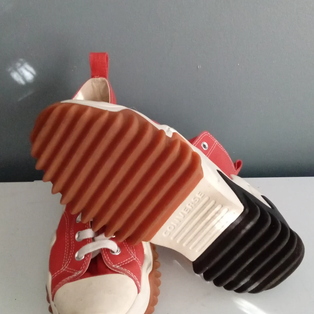 Converse Run Star Motion CX High Top Red Canvas Platform Sneakers‎